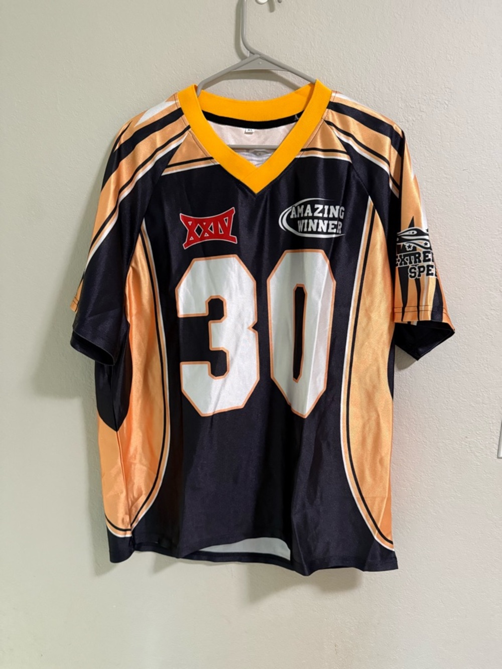 Graphic Racing Style Jersey Top XL Black Gold Number 30